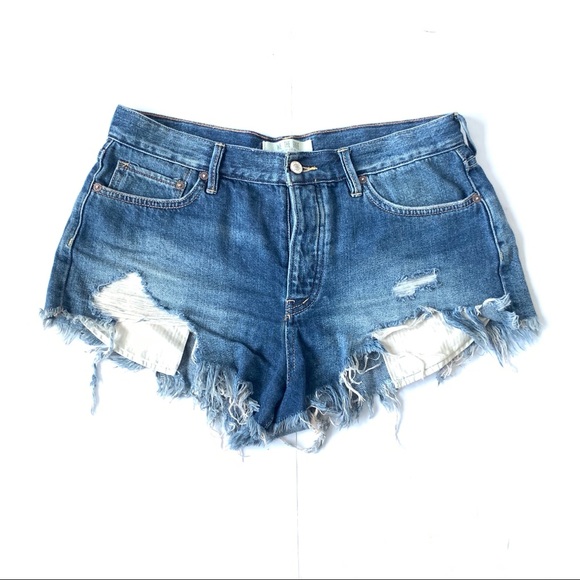 Free People Pants - We The Free Distressed Denim Shorts